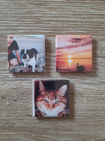 Set á 3 Fotomagneet 5x5cm