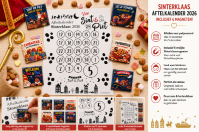 Sinterklaas Aftelkalender 2026 met 6 Magneten – Van Sint & Piet