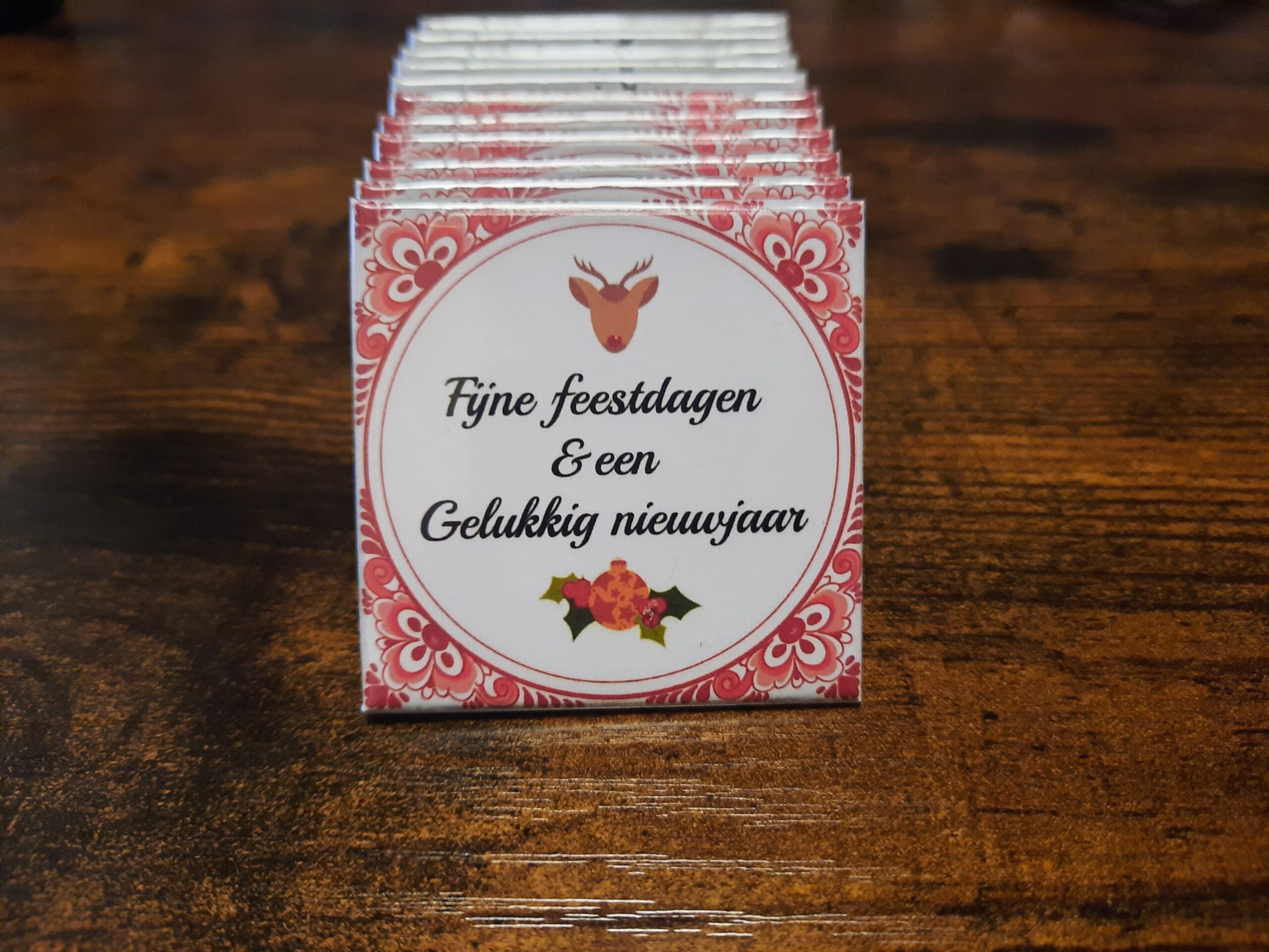 Fijne feestdagen fotomagneet kerstwense