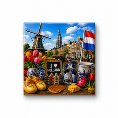 Holland Fotomagneet 5x5 cm | Typisch Nederlands Souvenir